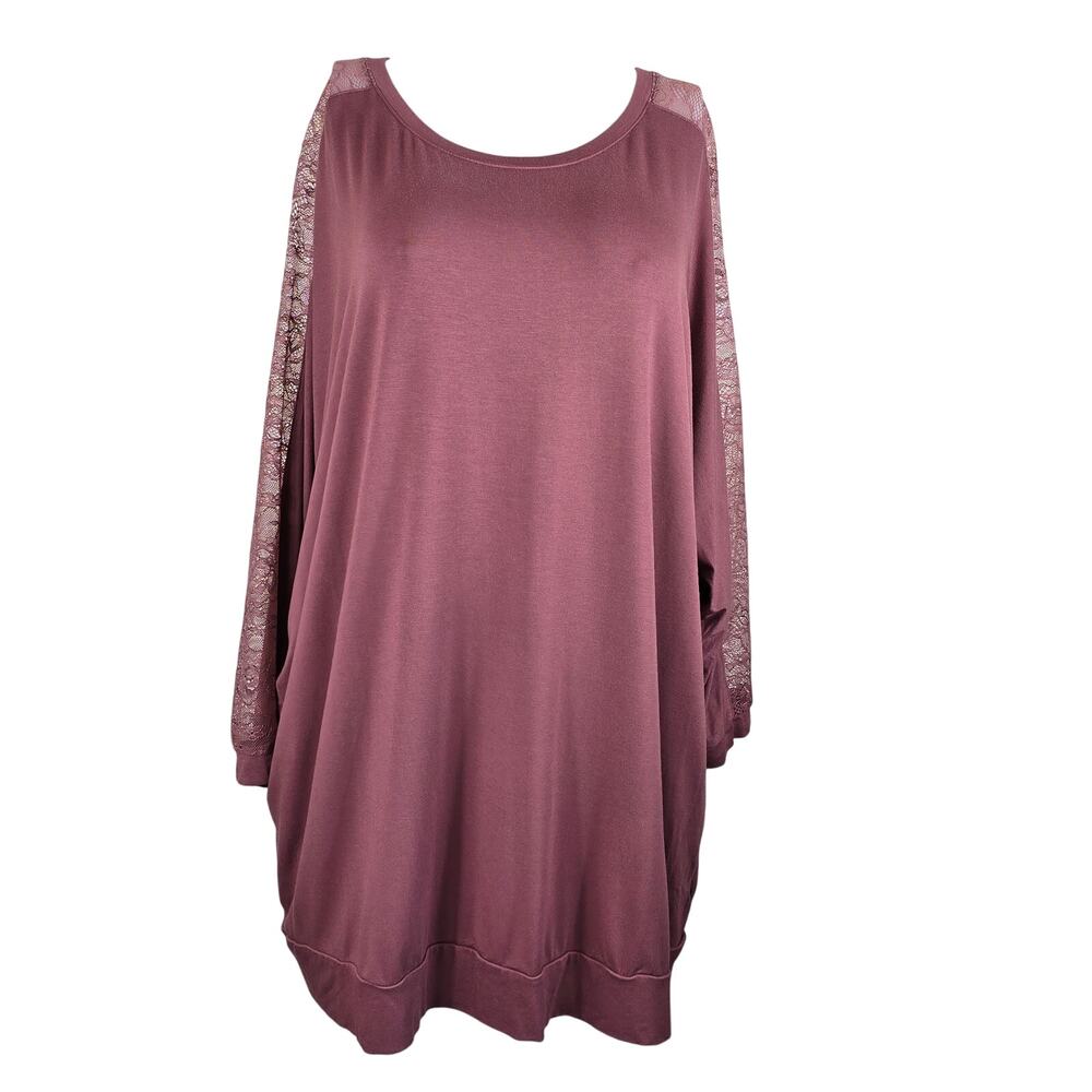 Torrid Super Soft Knits Lace Sleeve Inlay Casual Meave Women's Top 4 - 4X